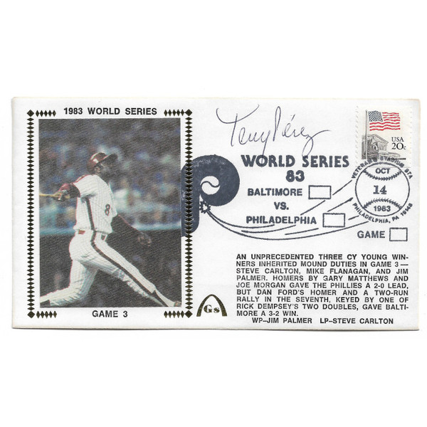 Tony Perez Autographed First Day Cover - 1983 World Series Game 3 (JSA)
