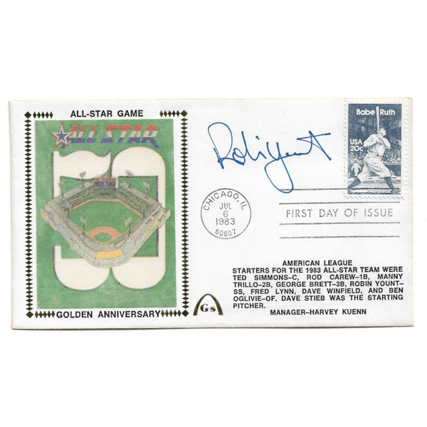 Robin Yount Autographed First Day Cover - 1983 All-Star Game (JSA)