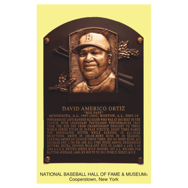 David Ortiz Baseball Hall of Fame Plaque Postcard