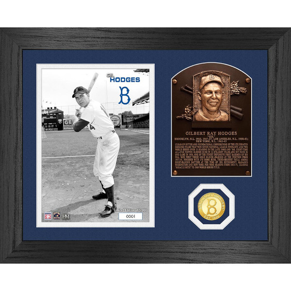 Highland Mint Gil Hodges Hall of Fame Plaque Bronze Coin 13 x 16 Photo Mint