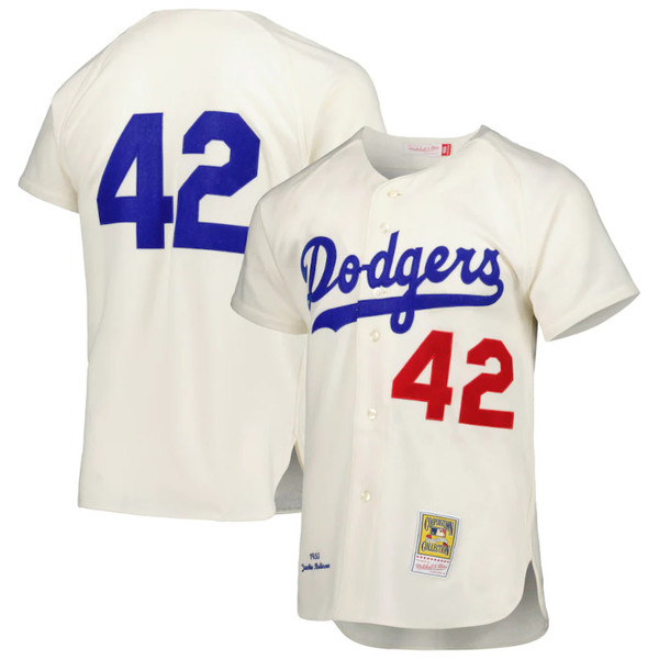 Men’s Mitchell & Ness Jackie Robinson Authentic 1955 Brooklyn Dodgers Home Jersey