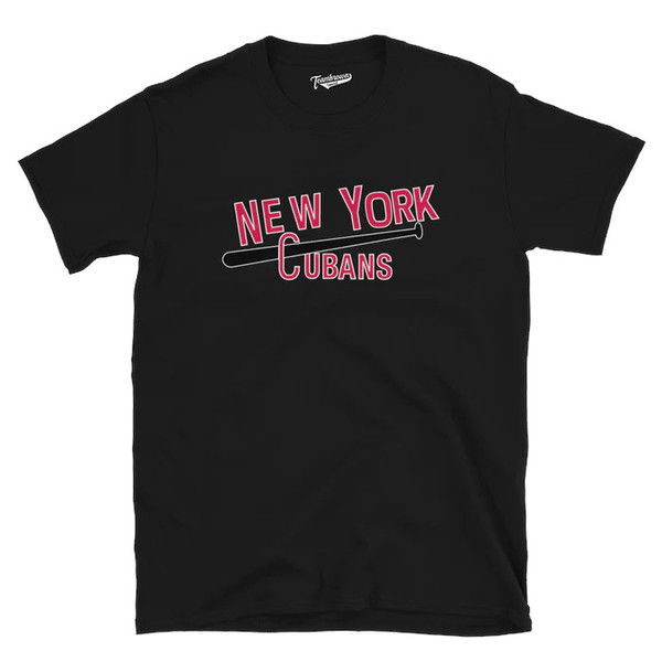 Unisex Teambrown New York Cubans Negro League Black Uniform Logo T-Shirt