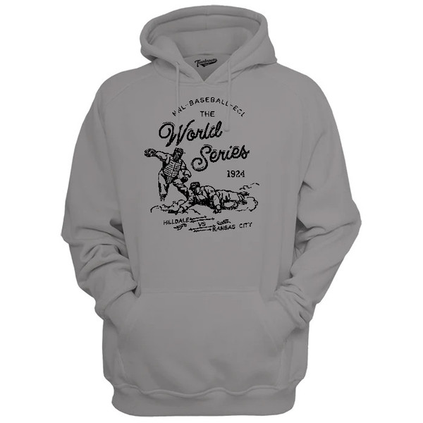 Unisex Teambrown 1924 World Series Hilldale Athletic Club vs. Kansas City Monarchs Premium Grey Hooded Sweatshirt