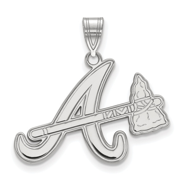 LogoArt Atlanta Braves Sterling Silver Large Pendant