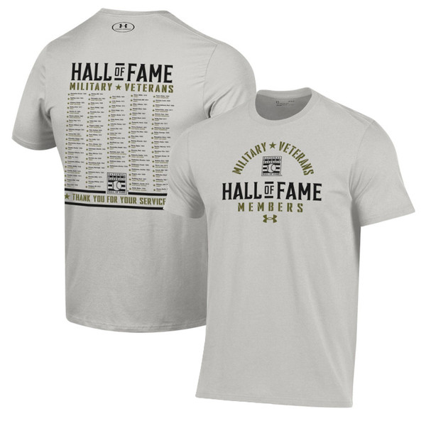 Men’s Under Armour Baseball Hall of Fame Armed Services Members Light Grey T-Shirt