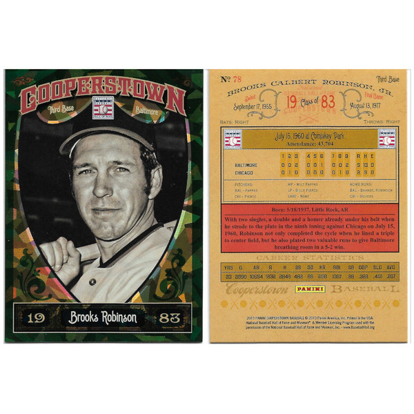 Brooks Robinson 2013 Panini Cooperstown Green Crystal # 78