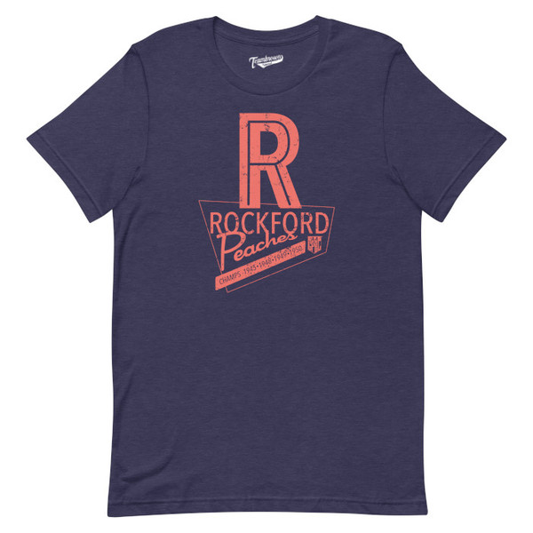 Unisex Teambrown Rockford Peaches Champions Navy Heather T-Shirt