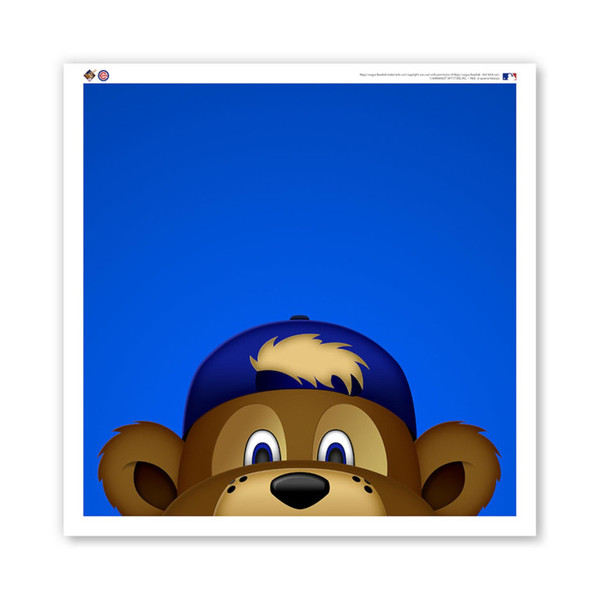 Chicago Cubs Clark Minimalist MLB Mascots Collection 12 x 12 Fine Art Print by artist S. Preston