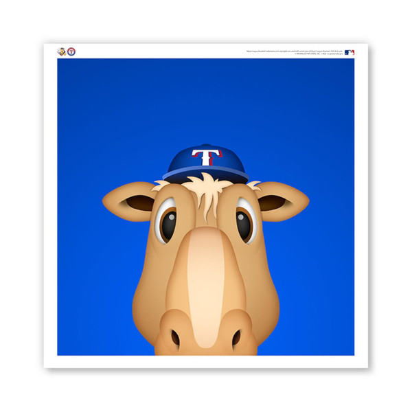 Texas Rangers Captain Minimalist MLB Mascots Collection 12 x 12 Fine Art Print by artist S. Preston