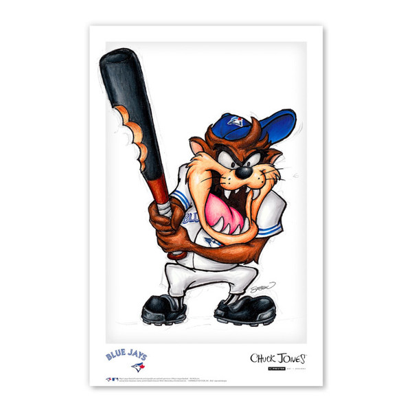 Toronto Blue Jays Taz on Deck Minimalist Looney Tunes Collection 11 x 17 Fine Art Print by artist S. Preston