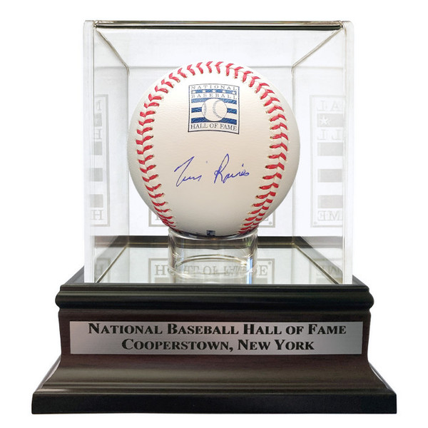 Tim Raines Autographed Hall of Fame Logo Baseball with HOF Case (Beckett)