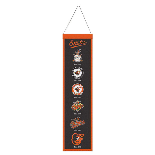 Baltimore Orioles 8” x 32” Hanging Team Logo Evolution Banner