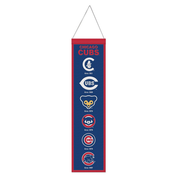 Chicago Cubs 8” x 32” Hanging Team Logo Evolution Banner