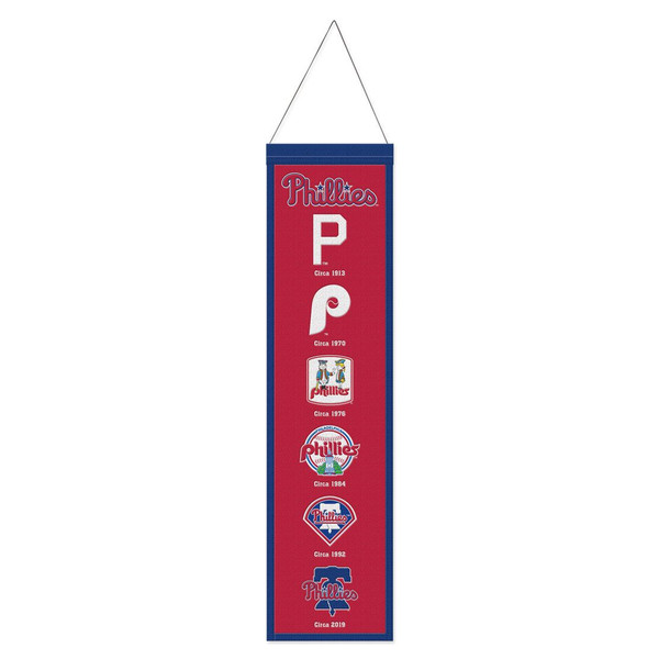 Philadelphia Phillies 8” x 32” Hanging Team Logo Evolution Banner