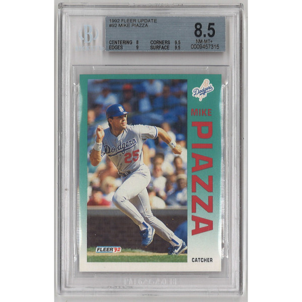Mike Piazza Los Angeles Dodgers 1992 Fleer Update # U-92 Rookie Card BGS 8.5