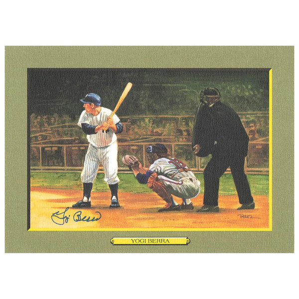 Yogi Berra Autographed Perez-Steele Great Moments Jumbo Postcard # 53 (PSA-37)