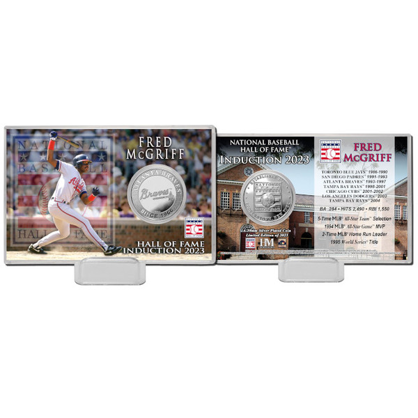 Highland Mint Fred McGriff Atlanta Braves Hall of Fame Class of 2023 Silver Plated Coin Card