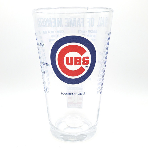 Chicago Cubs Team Hall of Famer 16 Ounce Pint Glass