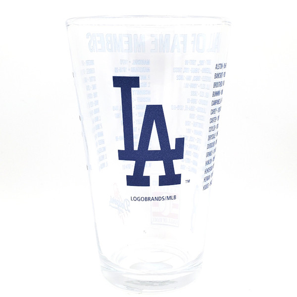 Los Angeles Dodgers Team Hall of Famer 16 Ounce Pint Glass