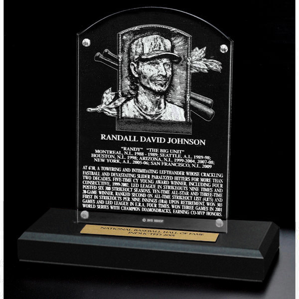 Randy Johnson Acrylic Replica Hall of Fame Plaque