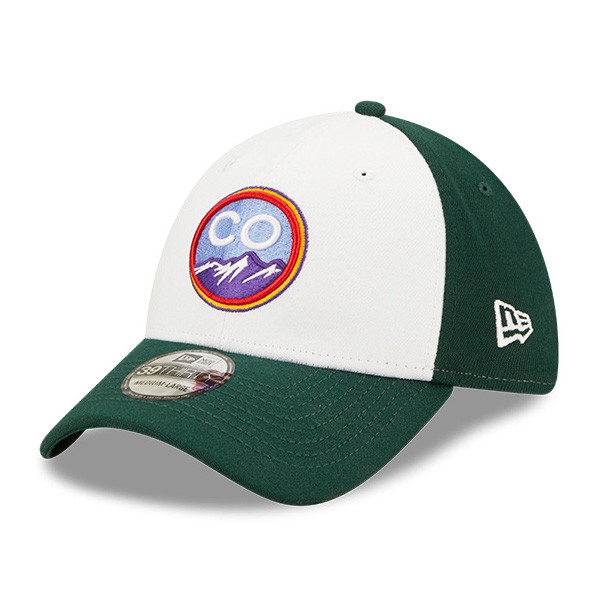 Men’s New Era Colorado Rockies City Connect 39THIRTY Flex Fit Green and White Cap