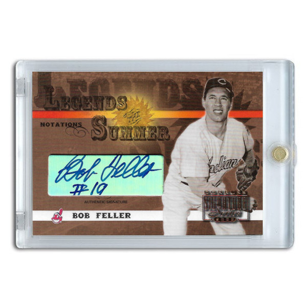 Bob Feller Autographed Card 2003 Donruss Signature Legends of Summer Notations Ltd Ed of 250