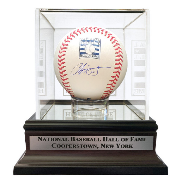 Chipper Jones Autographed Hall of Fame Logo Baseball with Case (Beckett)