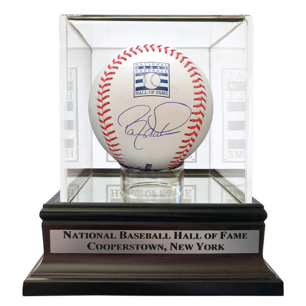 Barry Larkin Autographed Hall of Fame Logo Baseball with HOF Case (Beckett)