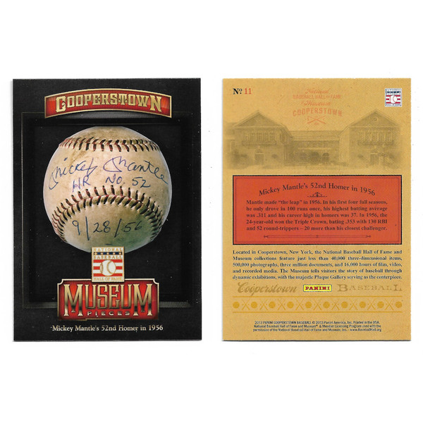 2013 Panini Cooperstown 15 Card Museum Pieces Insert Set