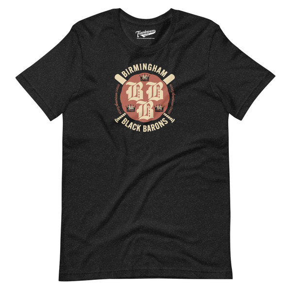 Unisex Teambrown Birmingham Black Barons 1944 and 1948 League Champions Heather Black T-Shirt