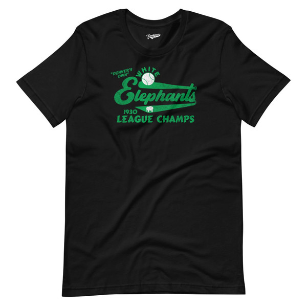 Unisex Teambrown Denver White Elephants 1930 League Champions Black T-Shirt