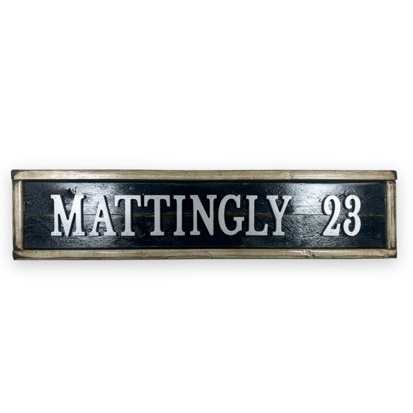 Don Mattingly Distressed Wood 25 Inch Classic Name & Number Framed Sign