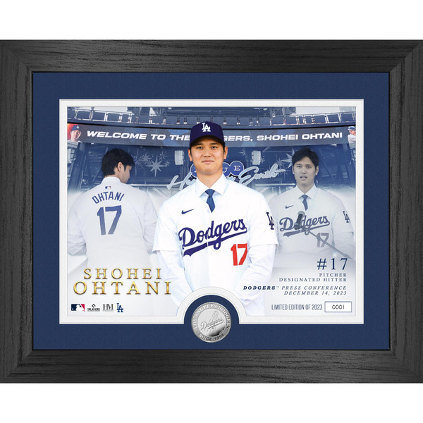 Highland Mint Shohei Ohtani Dodgers Press Conference Commemorative 13 x 16 Silver Coin Photo Mint