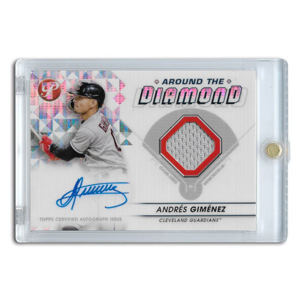 Andres Gimenez Autographed Card 2023 Topps Pristine Around The Diamond Relic Refractor #ADR-AG Ltd Ed of 99