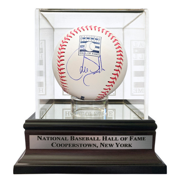 Larry Walker Autographed Hall of Fame Logo Baseball with HOF Case (JSA)