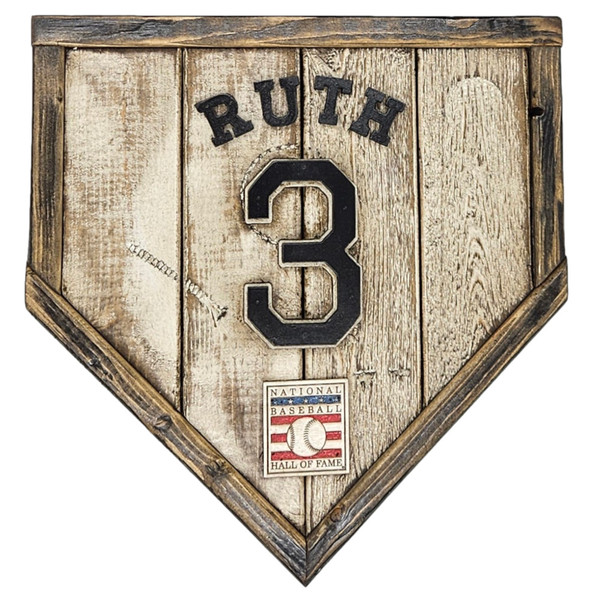 Babe Ruth Hall of Fame Vintage Distressed Wood 11 Inch Mini Legacy Home Plate