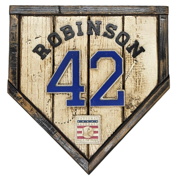 Jackie Robinson Hall of Fame Vintage Distressed Wood 11 Inch Mini Legacy Home Plate