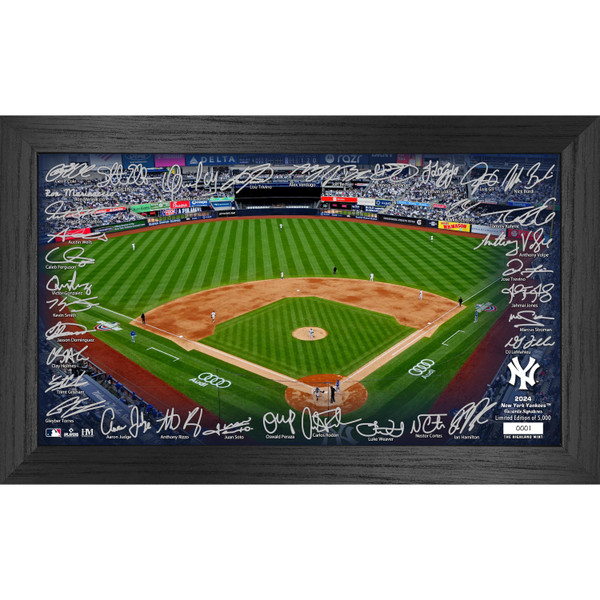 Highland Mint New York Yankees 2024 Framed 12 x 20 Signature Field