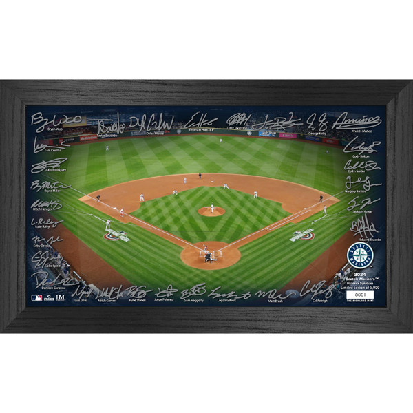 Highland Mint Seattle Mariners 2024 Framed 12 x 20 Signature Field