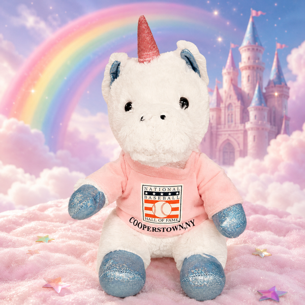 Baseball Hall of Fame 13" Plush Unicorn with Pink HOF T-Shirt