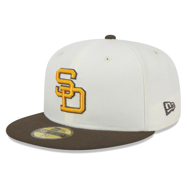 Men’s New Era San Diego Padres Chrome White and Brown 59FIFTY Fitted Cap