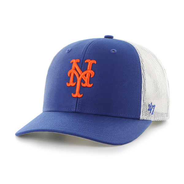 Youth ’47 Brand New York Mets Royal and White Snapback Adjustable Trucker