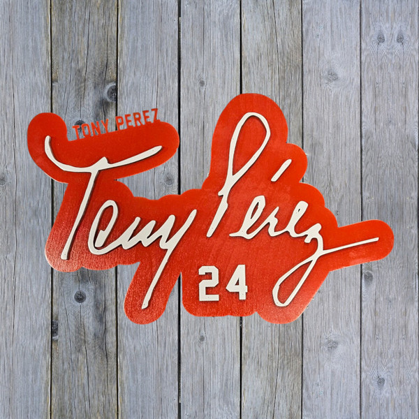 Tony Perez 3D Signature Color Wood Wall Sign with Number