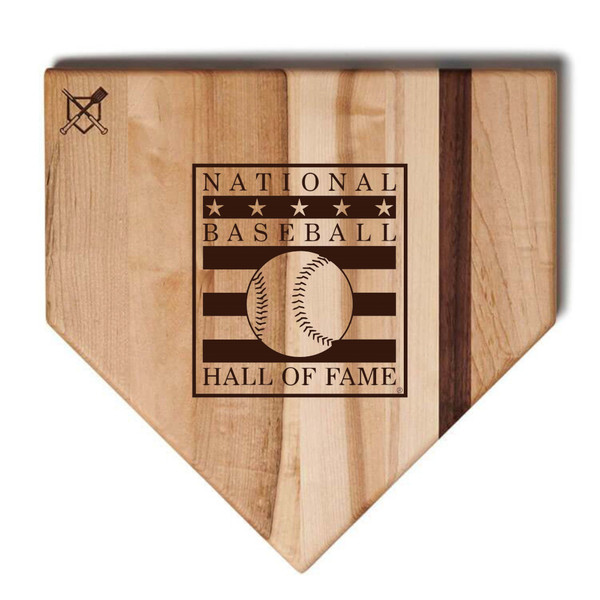 Baseball Hall of Fame Baseball BBQ 17" x 17" Logo Wood Cutting Board