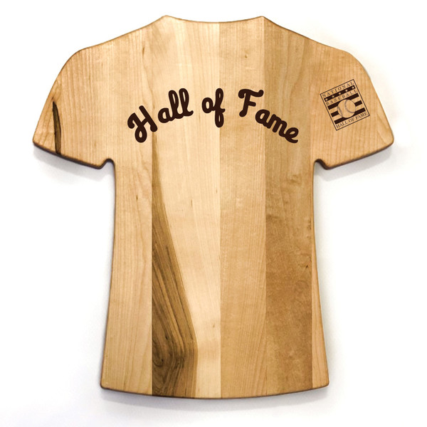 Baseball Hall of Fame Baseball BBQ 16" x 17" Logo Jersey Wood Cutting Board