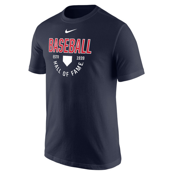 Men’s Nike Baseball Hall of Fame Homeplate Est. 1939 Core Navy T-Shirt