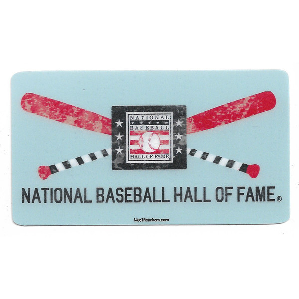 Baseball Hall of Fame Skimmed Crossed Bats Vinyl Decal