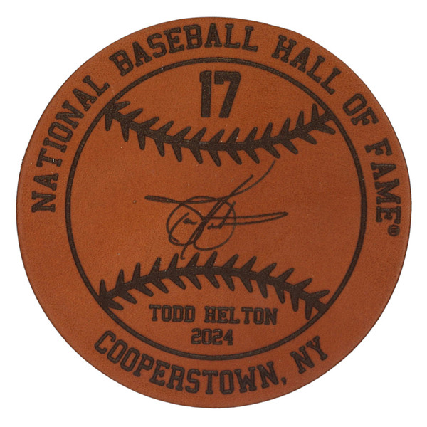 Todd Helton Baseball Hall of Fame 2024 Inductee Leather Engraved Coaster