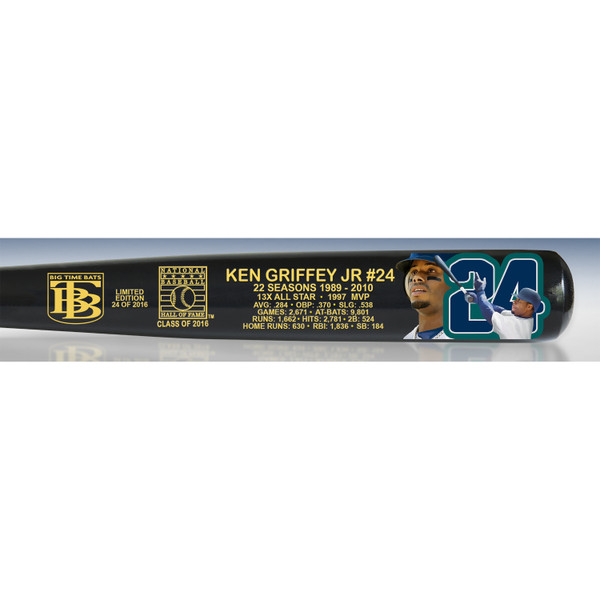 Ken Griffey Jr Black Maple Hall of Fame Art Limited Edition Full Size Bat