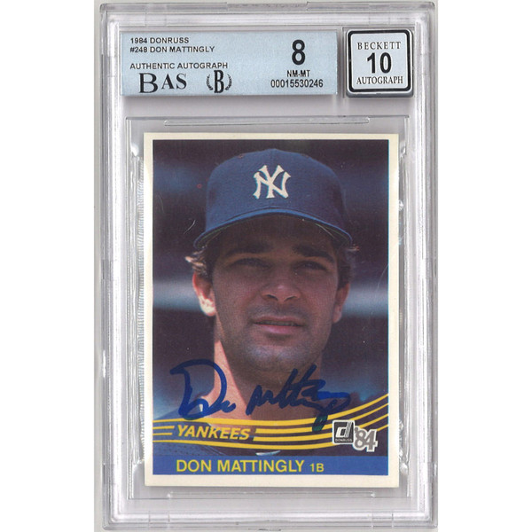 Don Mattingly Autographed Rookie Card 1984 Donruss # 248 (Beckett)